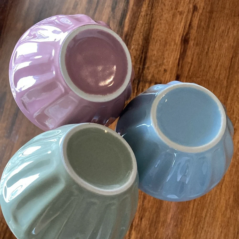 Pier 1 Imports Small Bowl Set Blue Pink Green Dipping Appetizer Bowls Like New